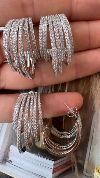 Coklu Cuff Görünümlü Küpe