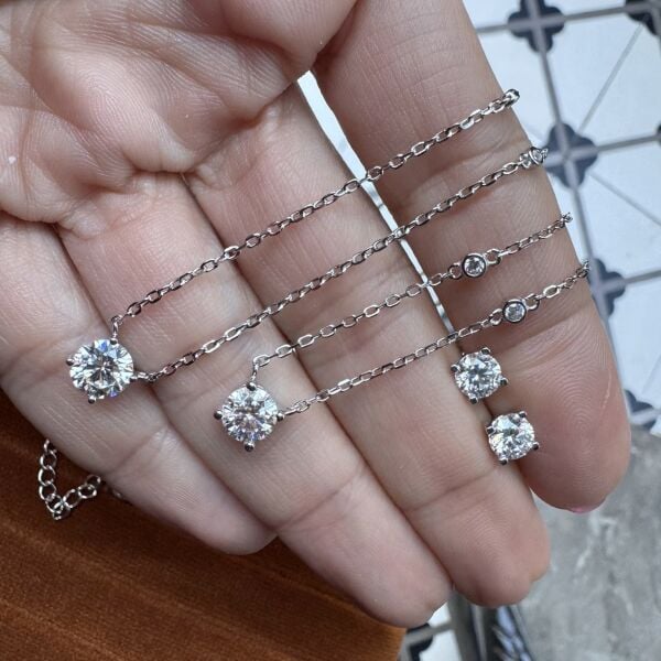 İthal Mozanit Tek Taş Küpe 0.50 ct