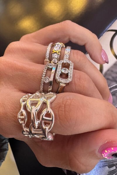 Kalın 3 boyutlu Özel Kaplama Detaylı Herms Yüzük