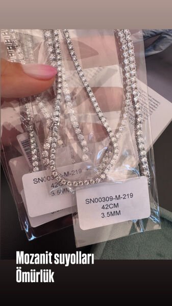 Mozanit Suyolu Kolye (2.5 -3-3.5 mm)