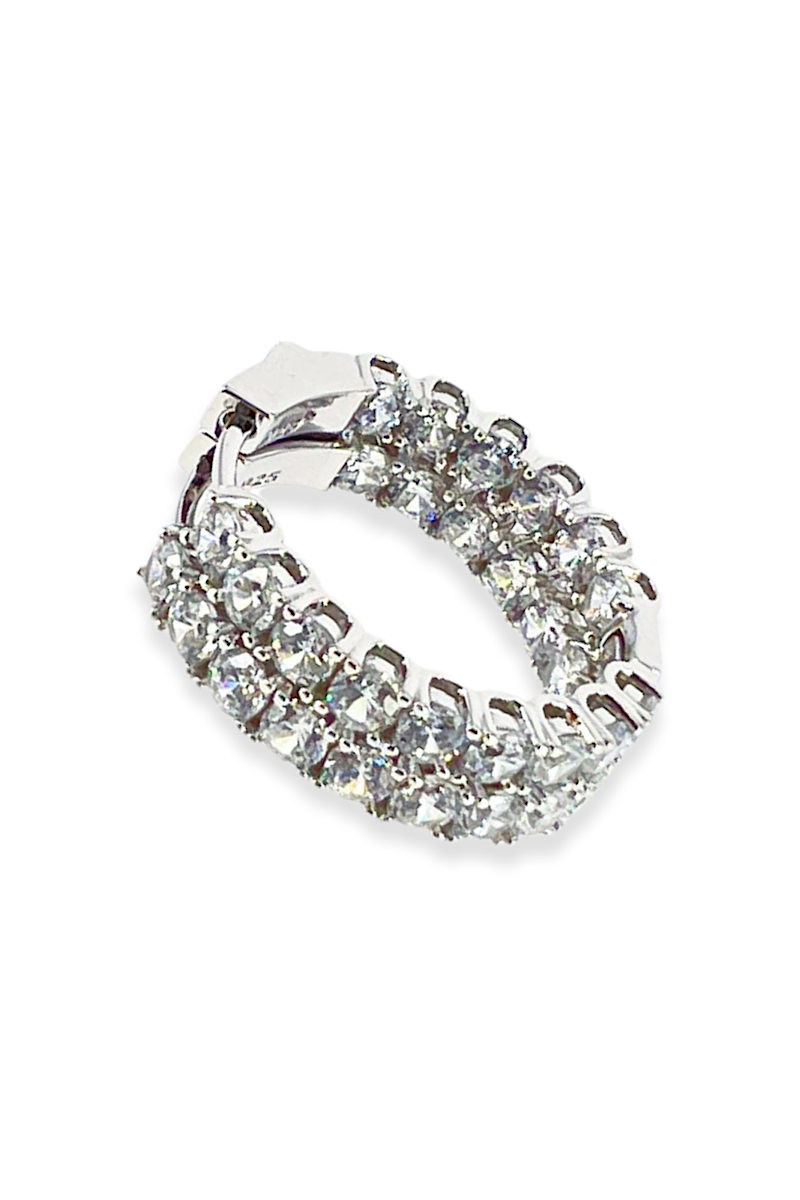 Taşlı İthal Tif Halka Küpe