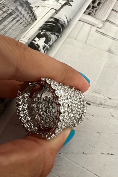 Taşlı İthal Tif Halka Küpe