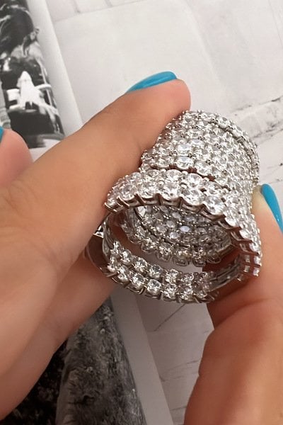 Taşlı İthal Tif Halka Küpe