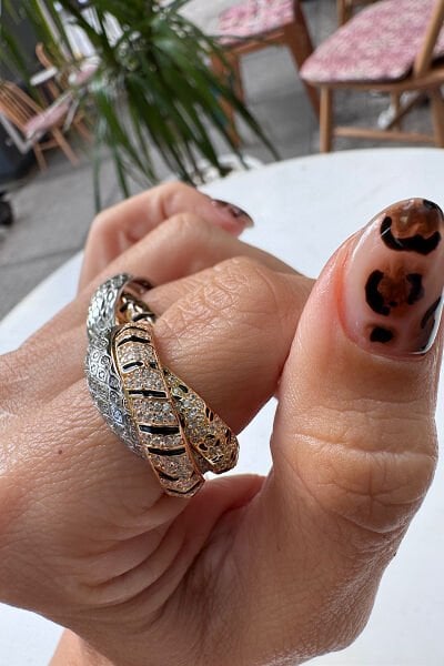 İthal Taşlı 3 lü  Yüzük