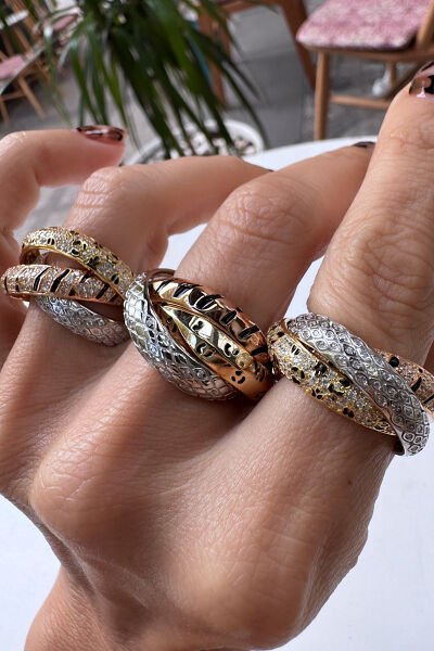 İthal Taşlı 3 lü  Yüzük